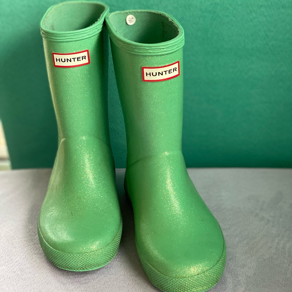 Light Green Girls Hunter boots